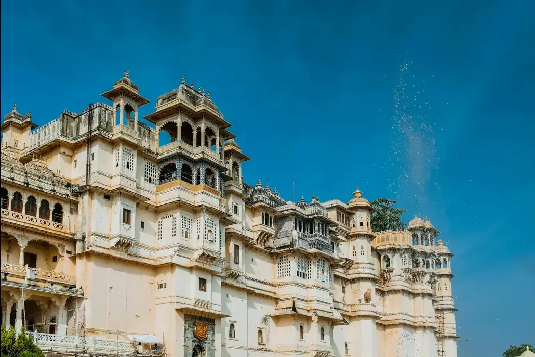 City Palace complex in Udaipur with detailed architecture